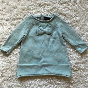 Light teal Cynthia Rowley sweater dress. Size 0-3 months.
